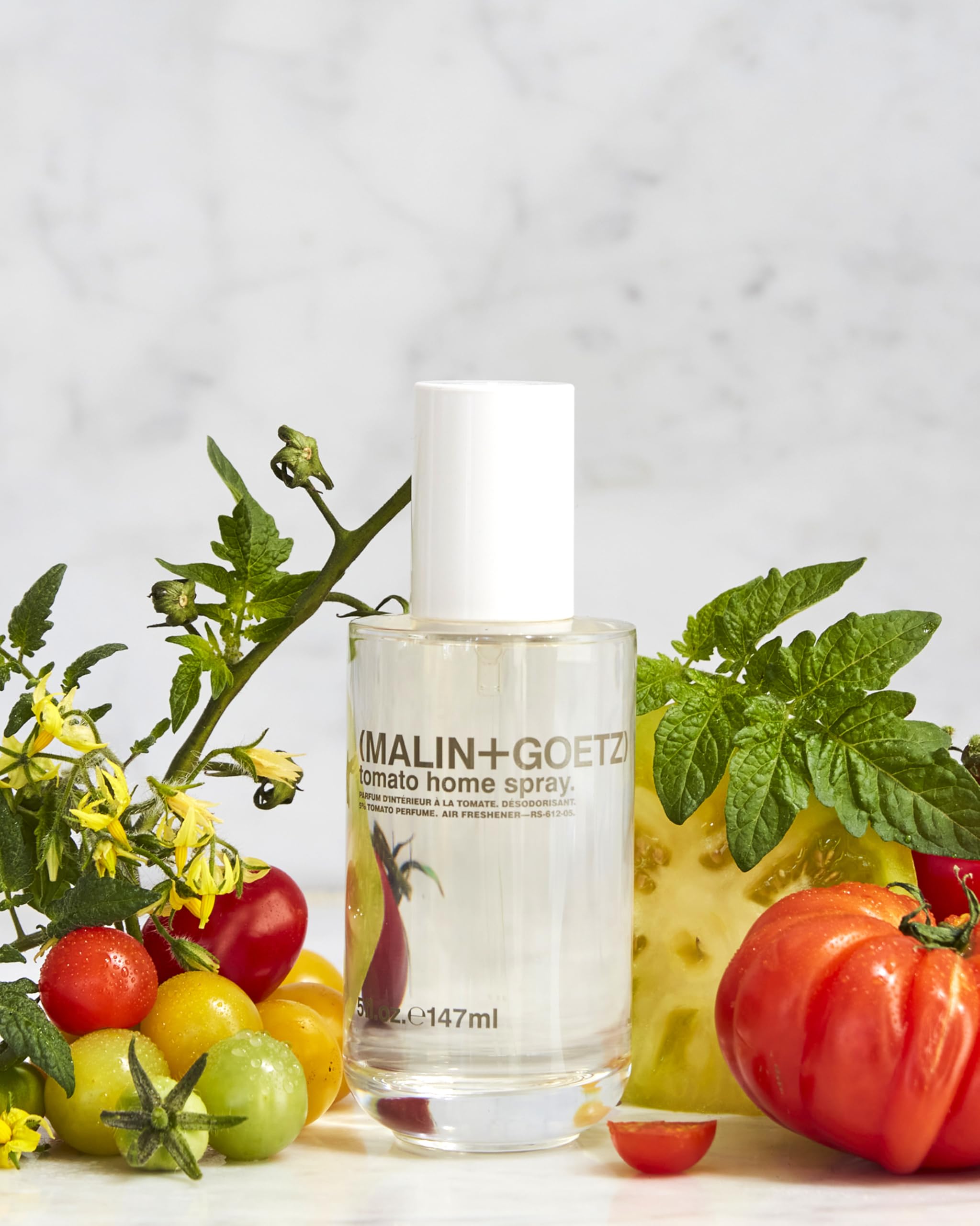 MALIN+GOETZ Tomato Home Spray, 5 Oz., Alcohol-Free Odor Absorber, Natural Ingredients, Use in Any Space Including Bathroom, Kitchen, and Living Room, Air Freshener