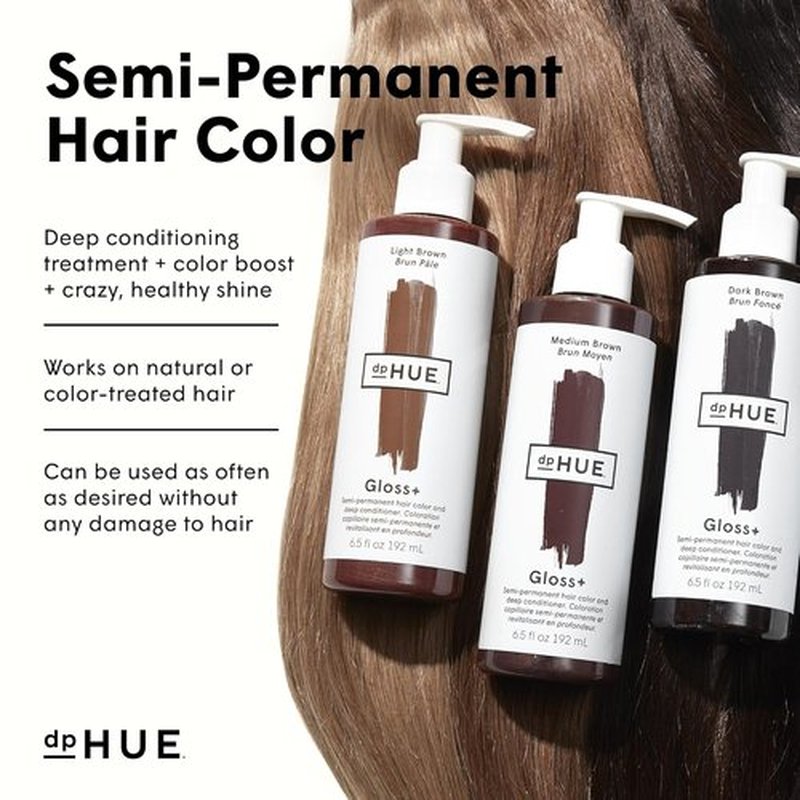 dpHUE Gloss+ Medium Brown Hair Color Treatment - Boosts Fading & Enhances Shine - 8-12 Applications