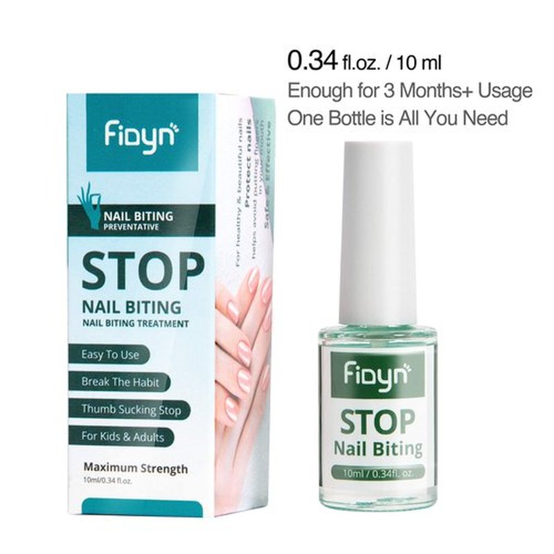 Fidyn No Bite Nail Polish, Nail Biting Treatment with Bitter Polish to Help Quit Nail Biting For Life and Also Help Stop Thumb Sucking (10ml)