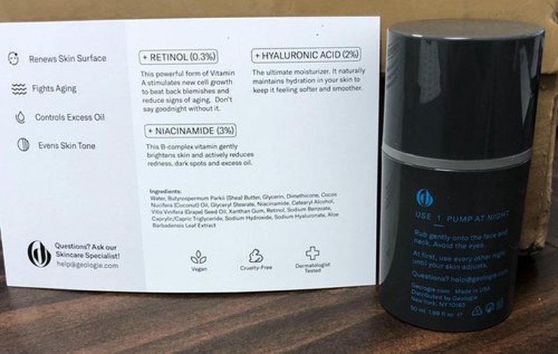 Geologie Retinol Anti-Aging Face Cream | Advanced .3% Retinol Formula for Effective Results | Reduce Fine Lines & Wrinkles | Protect & Repair Skin With Hyaluronic Acid & Niacinamide | For Men & Women