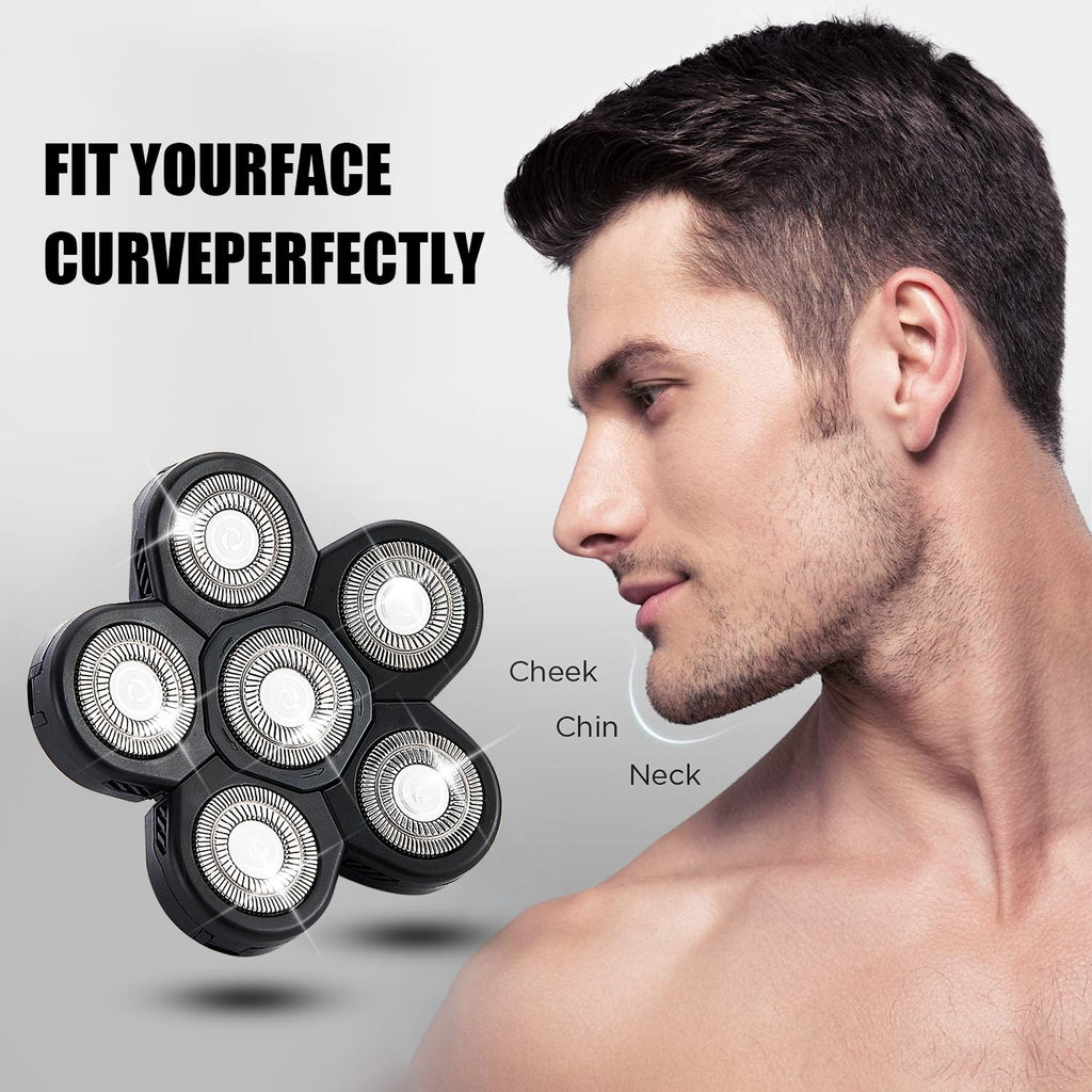 6 Head Shaver Replacement Razor Heads for Many Brands Bald Men's Electric Foil Shaver Replacement,Universal Shaver Replacement Blades for Electric Razor for Men Bald and Face,3Pack