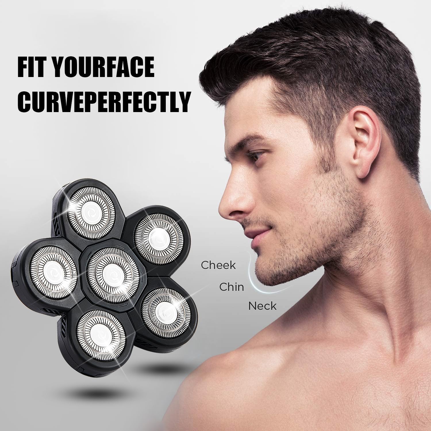 6 Head Shaver Replacement Razor Heads for Many Brands Bald Men's Electric Foil Shaver Replacement,Universal Shaver Replacement Blades for Electric Razor for Men Bald and Face,3Pack
