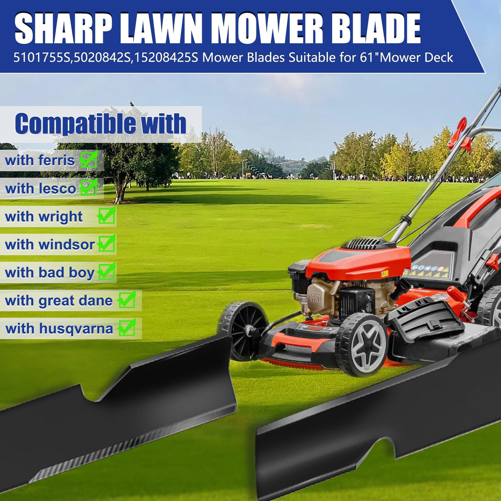 Upgrade 5101755S (3 Pack) Lawn Mower Blades Replace for 91-626 596-347,21" Mower Blade,Compatible with Scag 61" Deck Lawn Mower,Replace for All 61 inch Ferris lawnmowers