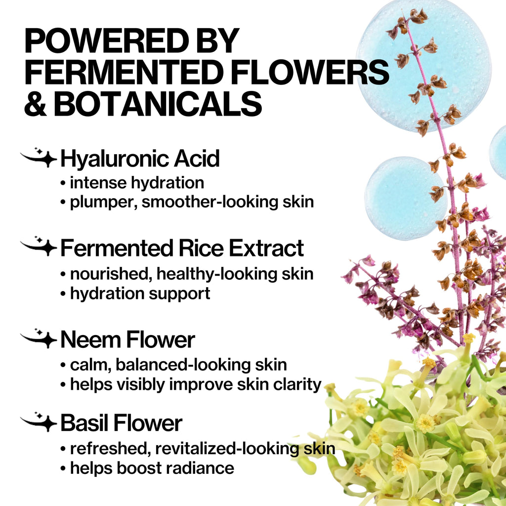 Pacifica Face Oil Serum - Flower Fix Bi-Phase Hydrating Skin Barrier - w/Hyaluronic Acid & Natural Botanical Ingredients - for Dry Sensitive Skin Vegan & Cruelty-Free Dermatologist Approved