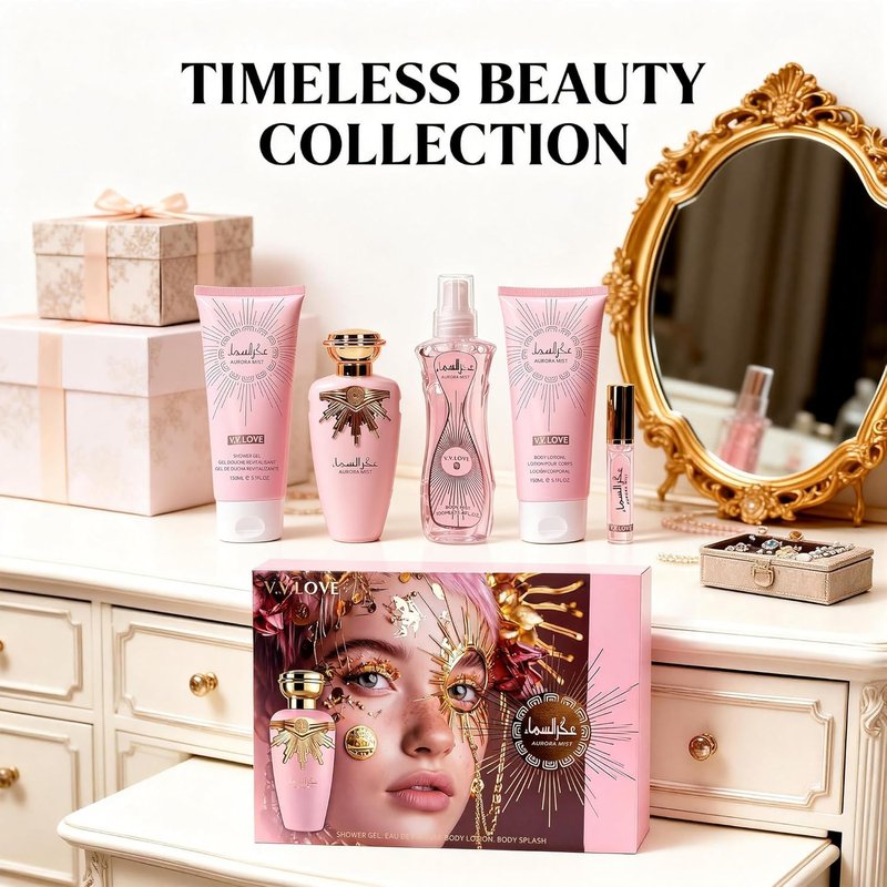 A CENTER Aurora Mist Luxury Perfume Gift Set - 5PCS Eau de Parfum Spray & Body Care Essentials
