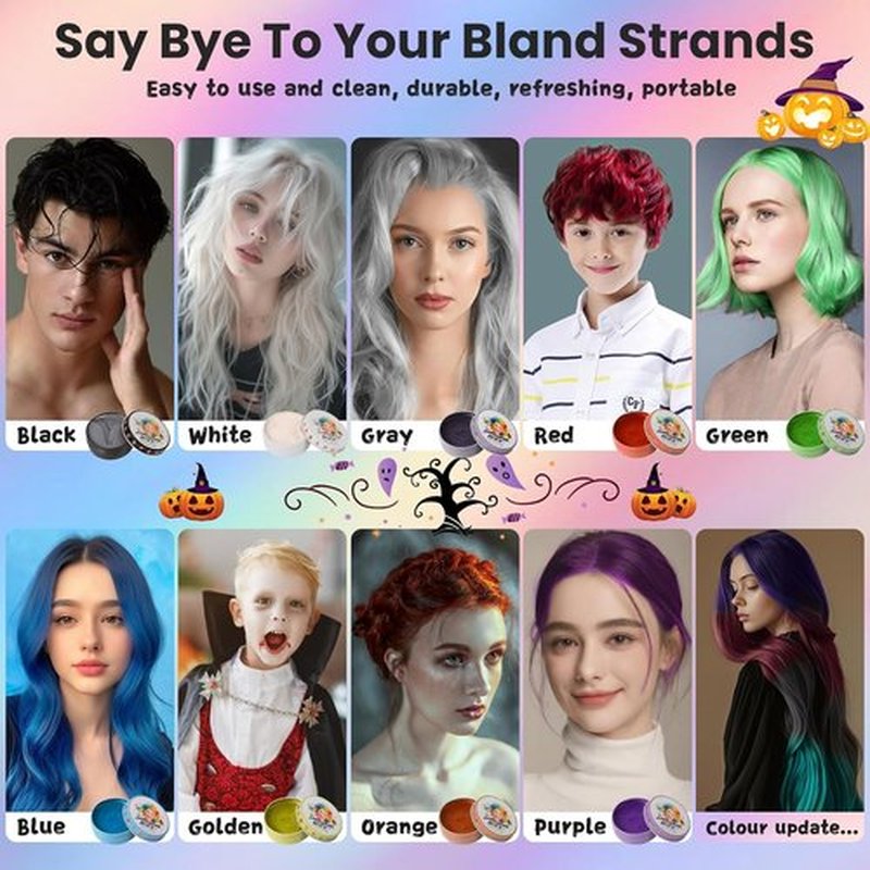 Hansuby Temporary Black Hair Color Wax - Washable Styling Mud for Kids & Teens | Perfect for DIY Cosplay & Halloween