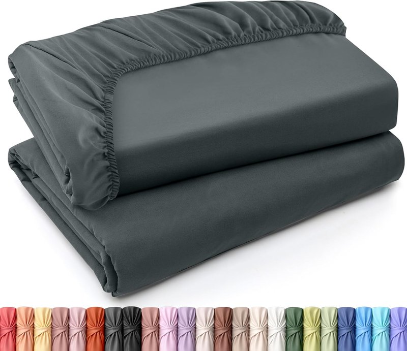 Utopia Bedding Queen Fitted Sheets - Soft Brushed Microfiber with Deep Pockets | 2-Pack in Grey