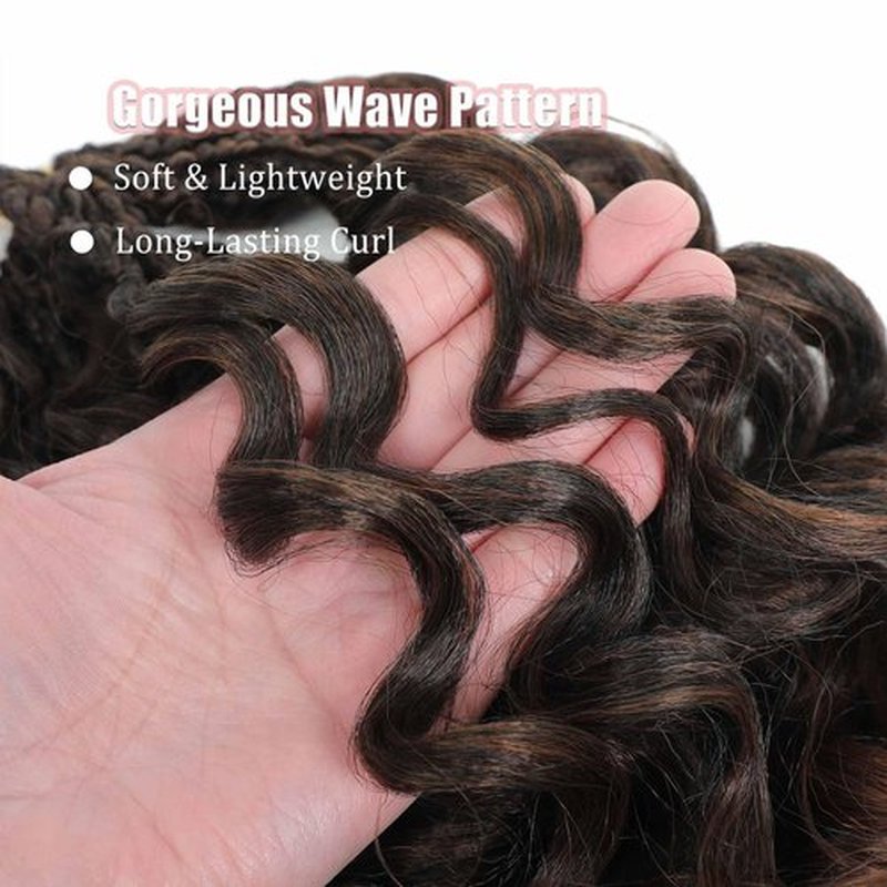 Pre-Looped Ocean Wave Crochet Braids Deep Wavy Crochet Hair Water Wave Braiding Hair Short Curly Pre Twisted Synthetic Boho Braids Short Curly Synthetic Braiding Hair (#1B/30/27, 12 Inch (Pack of 8))