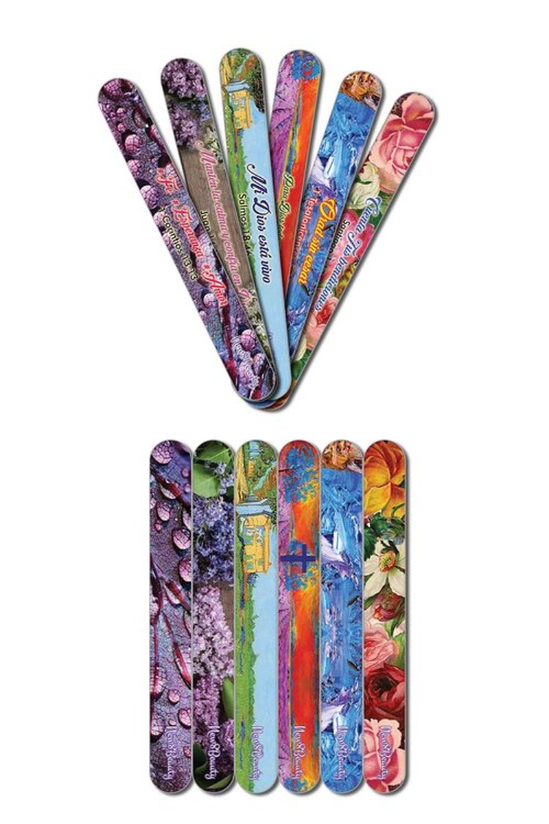 Christian Emery Board - Faith Hope Love (24-Pack) - Bible Verses 150/150 Grit Colorful Nail File Spa Party Favors - Stocking Stuffers Gift for Girls Women Ministry Kids Mom Girlfriend Church Supplies