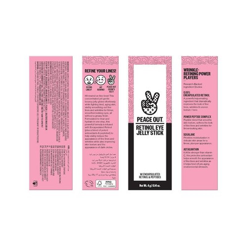 Peace Out Retinol Eye Jelly Stick - Hydrating Under Eye Treatment for Fine Lines & Wrinkles | 0.14 oz