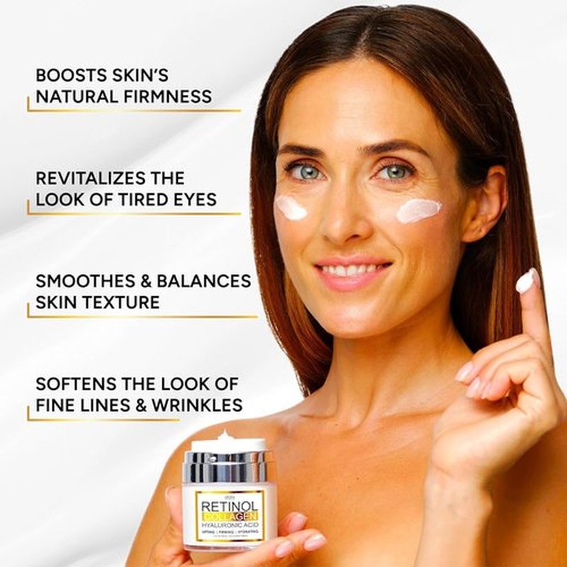 Regine Switzerland Retinol Cream - Anti-Aging Moisturizer with Collagen & Hyaluronic Acid | Day & Night Use for Firming Skin