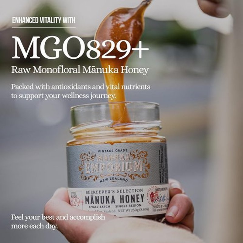 Manuka Emporium Raw Manuka Honey Packets MGO 829+ - 24 x 0.18oz | Premium Monofloral New Zealand Honey for Vitality & Immune Support