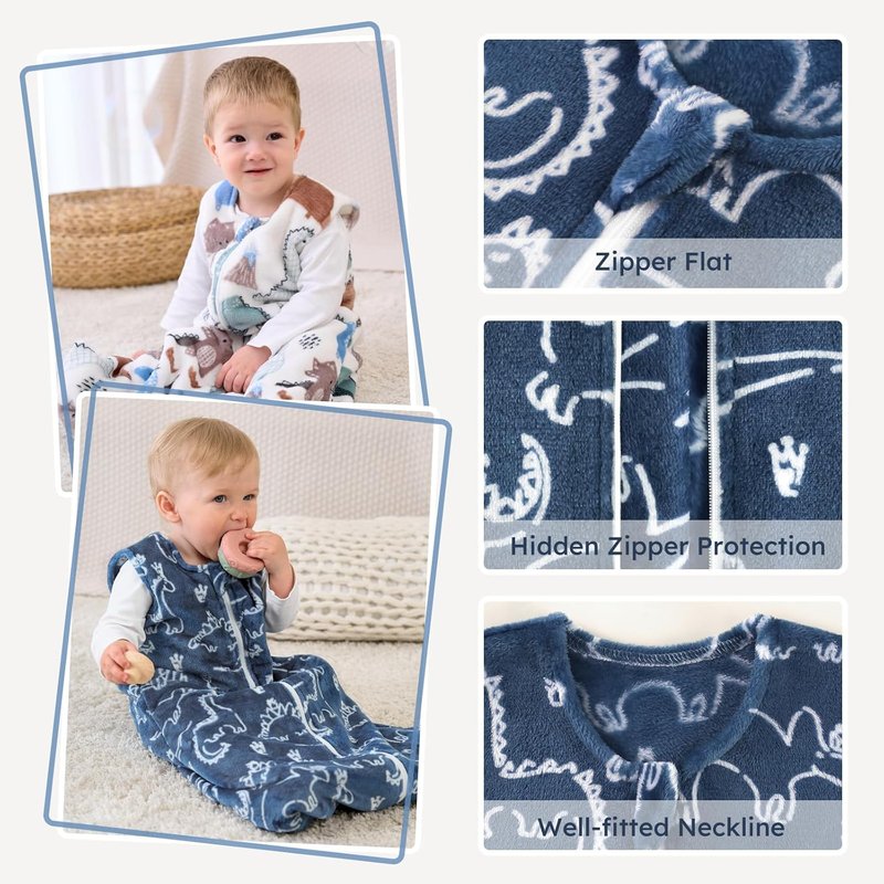 Yoofoss Baby Sleep Sack - 1.5 Tog Fleece Wearable Blanket for Newborns | Soft & Warm, 0-6 Months