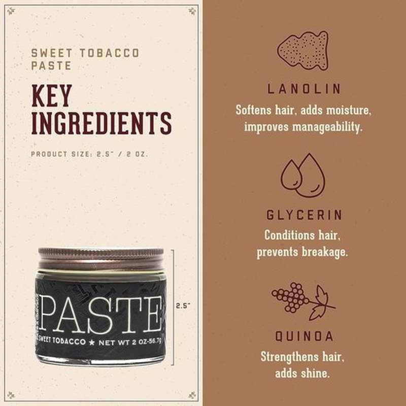 18.21 Man Made Hair Styling Paste - Original Sweet Tobacco Scent | 2oz Natural Shine Finish