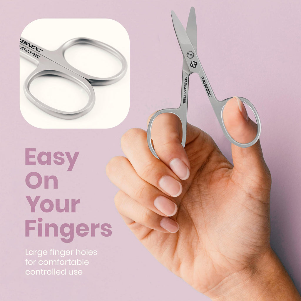 FABINOC Curved Baby Nail Scissors with Rounded Tips - German Quality Stainless Steel – Safe for Newborn, Toddlers, kids, Children and Diabetic Patients