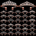 Lyrow 30 Pcs Tiara Crowns for Women Bulk Galentines Day Party Favors Crystal Queen Crowns with Comb Headband Princess Tiaras for Birthday Wedding Halloween Christmas(Rose Gold)