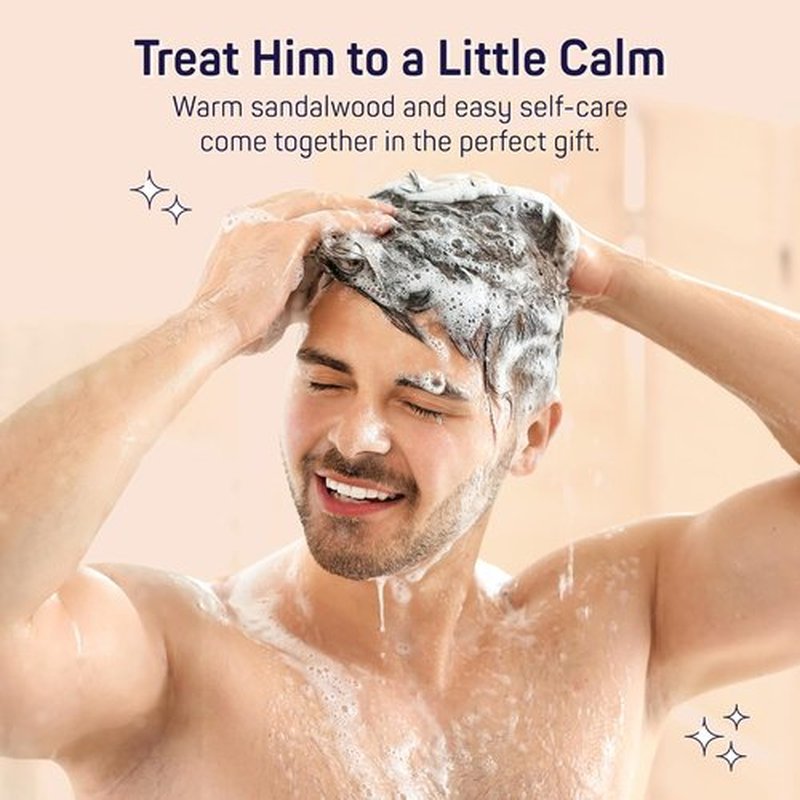 SpaLife Luxury Spa Sandalwood Gift Set for Men - 7-Piece Body Wash & Skincare Bundle | Cleansing, Moisturizing, Exfoliating