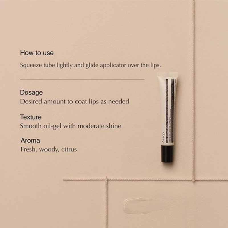 Aesop Cedar & Citrus Lip Balm - Nourishing Treatment for Dry, Chapped Lips | Smooth Oil-Gel Formula | 0.3 Fl Oz