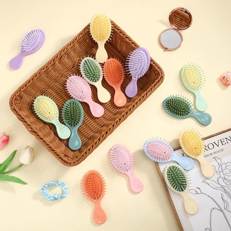 16 Pack Mini Wet Hair Brush Bulk Travel Detangling Brush Soft Bristles Wet Dry Hair Brush Kids Small Hair Brush for Kids Girls Multicolor
