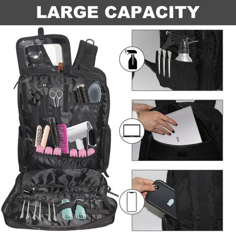 NADAENMF Barber Case Bags Backpack for Clippers and Supplies, Large Hairstylist Travel Bag Hair Stylist Travel Bag Cosmetology Bags Hair Cutting Kits