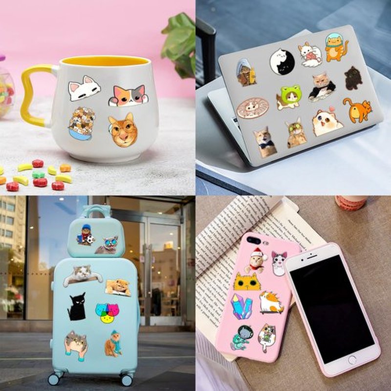 96 PCS Cute Funny Meme Cat Cats Temporary Tattoos Stickers Themed Birthday Party Decorations Supplies Decor Favors Animal Pet Tattoo Sticker Gifts For Kids Boys Girls School Prizes Christmas