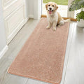 OLANLY Dog Door Mat - Absorbent Non-Slip Washable Chenille Mat for Muddy Paws | 70x35, Peach