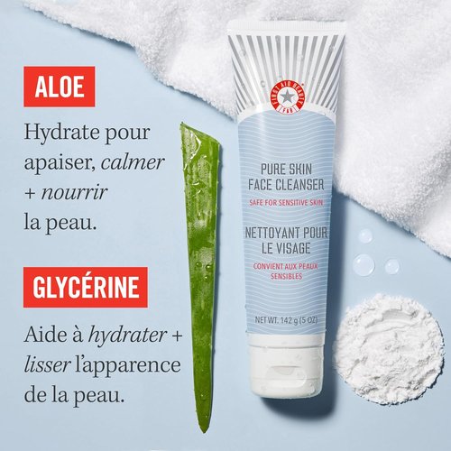 First Aid Beauty - Pure Skin Face Cleanser | Gentle Makeup Remover for Sensitive Skin, 11 oz