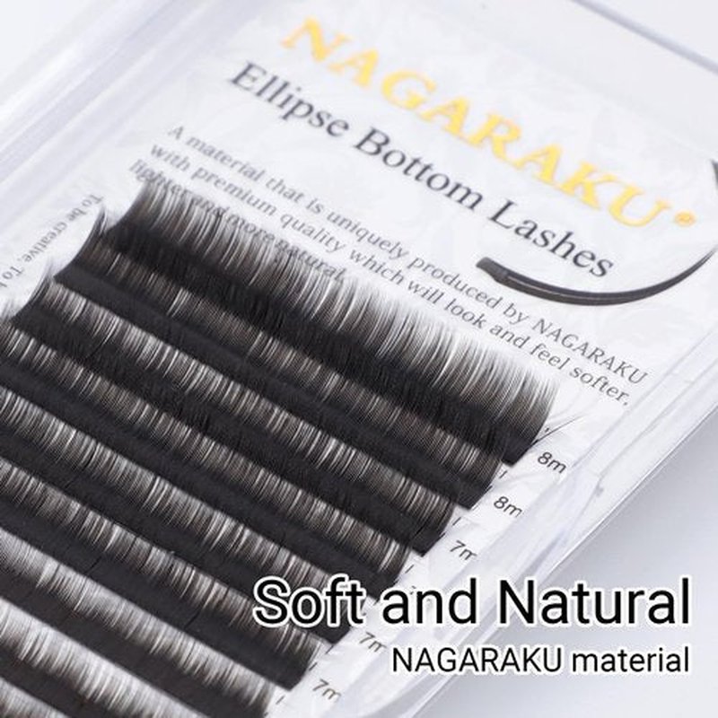 NAGARAKU Bottom Eyelash Extensions Double Tips Flat Ellipse Super Soft Natural Faux Mink Under Lower False Lashes Split Tips Individual Lashes 12 Rows Charcoal Color (0.20mm J Curl 5-8mm Mix Tray)