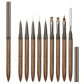 9Pcs Nail Art Brushes Sandalwood Handle Professional Gel Polish Art Nail 3D Art Nail Dotting Brush Pen for Manicure DIY Home SalonNails Detail Paint Brushes Miniature Paint Brushes Fine Detailing Set