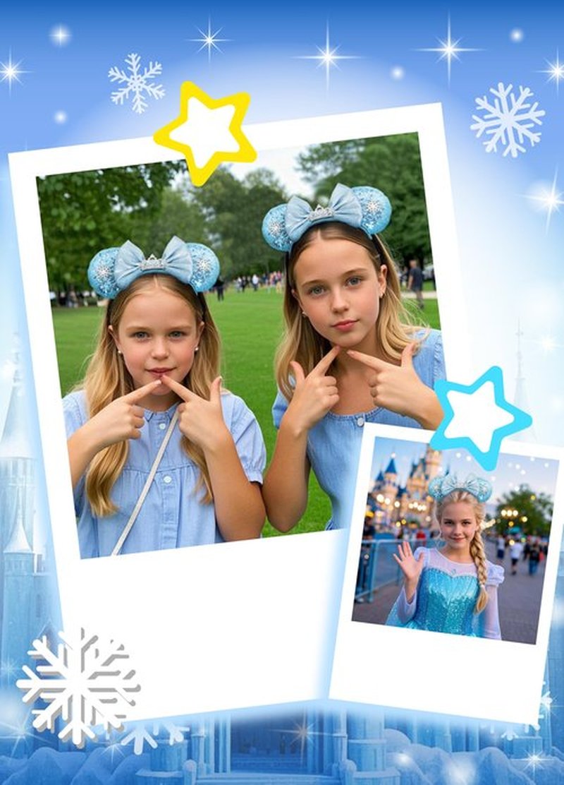 Snowflake Costume for Girls Adult Women Princess Dress up 4-6 Accessories Birthday Party Decorations Kids Favors Toys for Age 4-7 Mouse Ears Headband