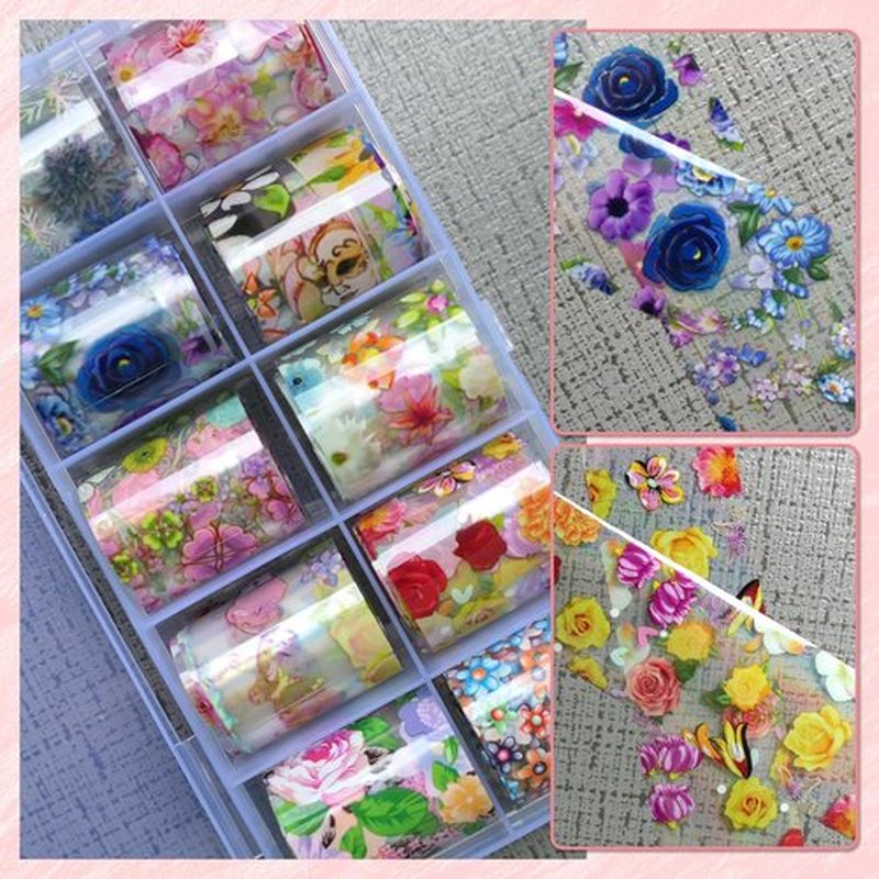 Lifextol Nail Foil Transfer Nail Art Stickers, 30 Rolls Deco Nail Foil Transfer Sheets for Fake Nail Tips Nail Transfer Foil for Nail with Butterfly, Marble Nail Foil Stickers for Press on Nails