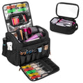 BAFASO Large Insulated Barber Case with a Semi Detachable Divider and 2 Removable Pouches, Hairstylist Traveling Bag Holds Various Hair Cutting Tools, Black