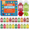 VISRIE 40 Pack Mini Lip Balm Bulk, Natural Lip Balm with Vitamin E & Beeswax, Moisturizing Lip Care for Dry Lips, Perfect for Party Favors, Care Packages & Small Gifts