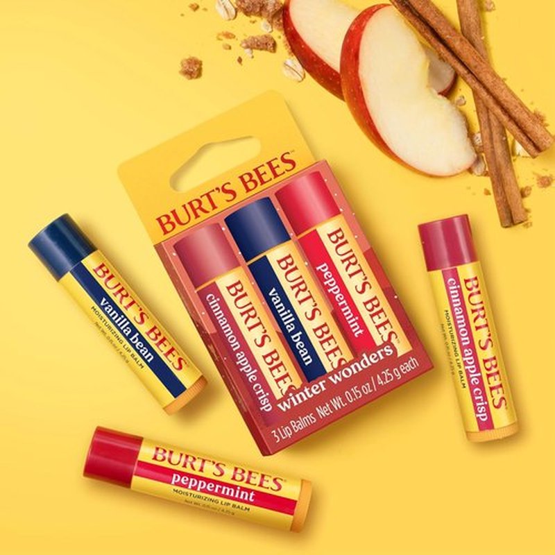 Burt's Bees Lip Balm Set - Natural Origin Lip Care | 3 Tubes, 0.15 oz Each for Winter Hydration