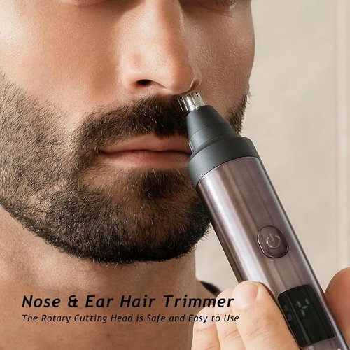 Skiennix Beard Trimmer Set - 3-in-1 Professional Shaving Kit with Foil Shaver & Nose Trimmer | IPX7 Waterproof, 20 Adjustable Settings