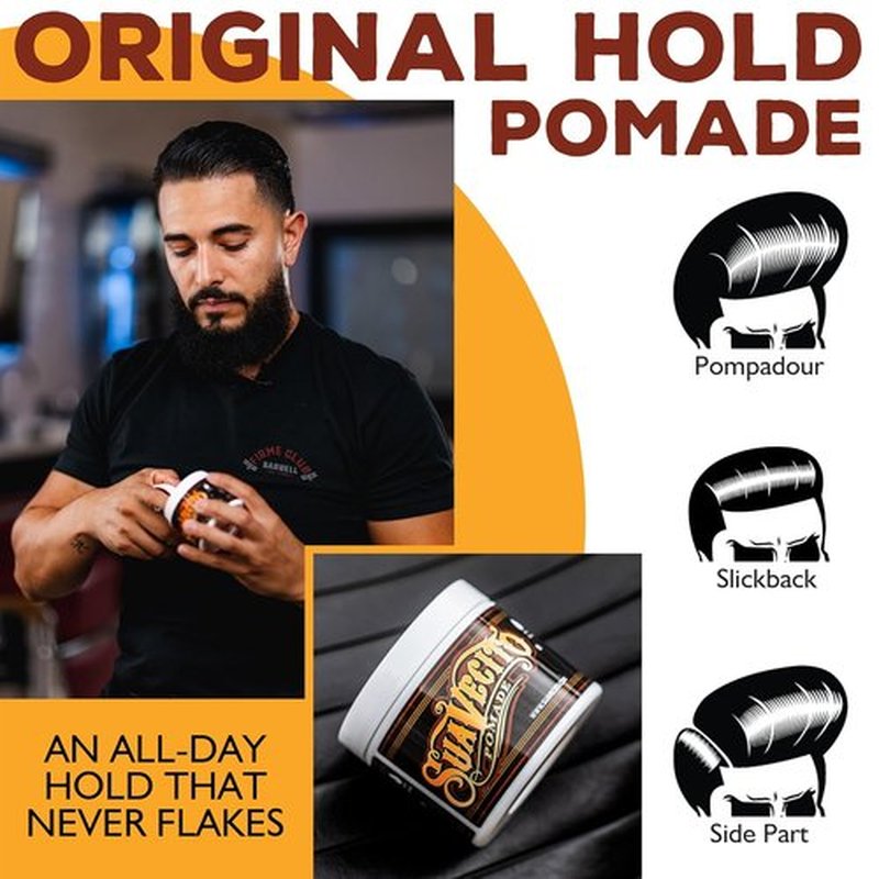 Suavecito Pomade Original Hold - Medium Shine Water-Based Hair Gel, 2.3 oz | Flake-Free, Easy Wash Out