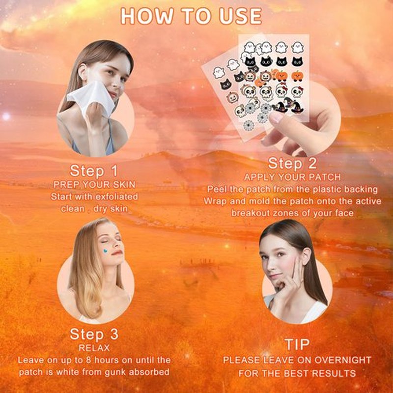 CELECARE,Pimple Patches,Halloween Acne Patch,Pimple Patches for Face, Cute Stickers,Salicylic Acid & Tea Tree, 100PCS Hydrocolloid Dots in 8 Colors for Face,Cute Halloween Stickers