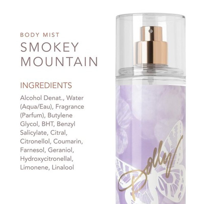 Dolly Parton Smoky Mountain Body Mist | Fruity Floral Women's Perfume - 8.0 Fl Oz with Tiger Orchid & Tonka