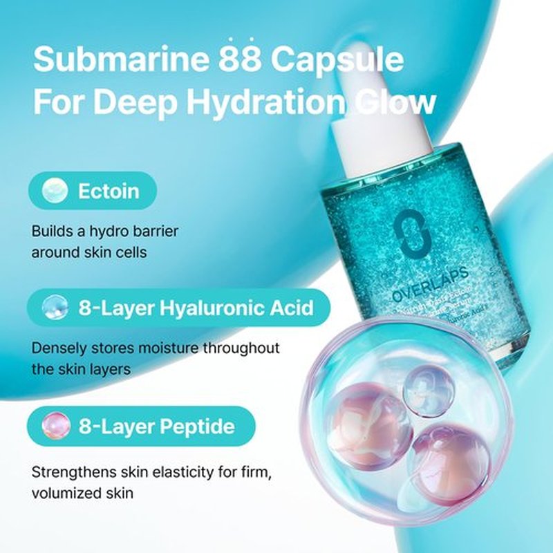 Overlaps 5000ppm Ectoin Redness Soothing Serum | Facial Serum for Blemish-Prone & Sensitive Skin | Lightweight Hydration with 8-Layer Hyaluronic Acid & Peptides | Korean Skincare, 1.01 fl. oz.