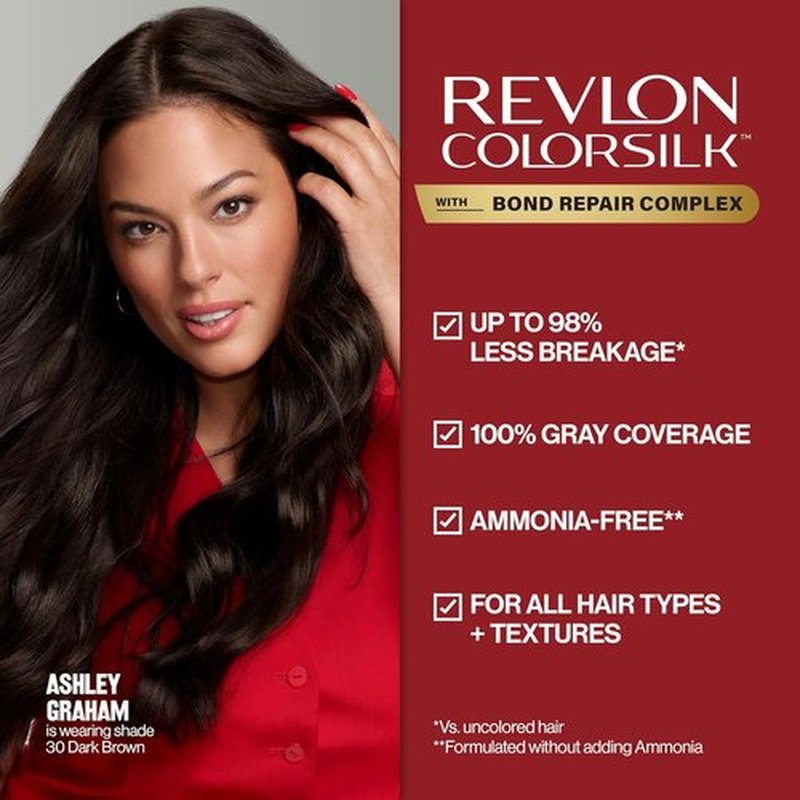 Revlon ColorSilk Permanent Hair Color - 100% Gray Coverage, Ammonia-Free, Vegan Keratin, 41 Medium Brown (Pack of 3)