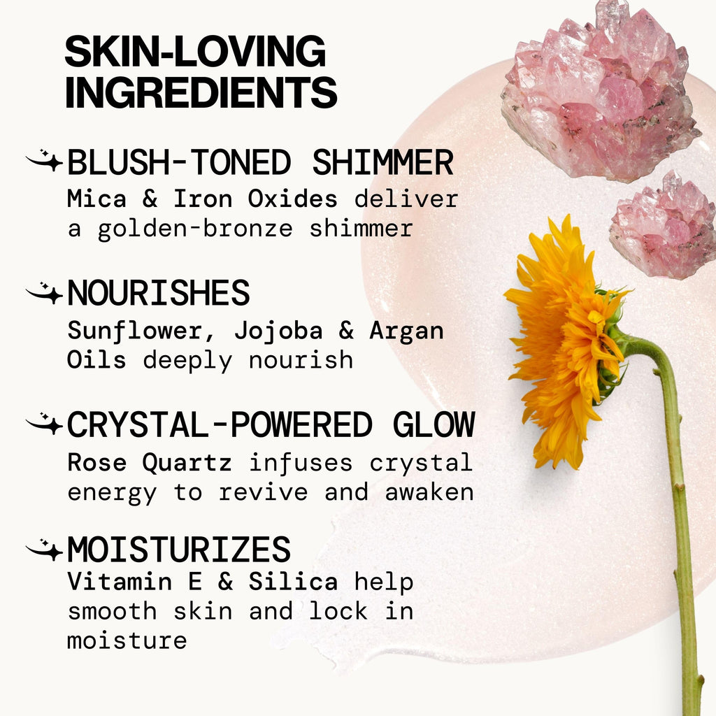 Pacifica Rose Quartz Body Oil – High Vibration Hydrating Body Oil with Natural Plant Oils & Rose Quartz Crystals, Moisturizing & Nourishing, Vegan & Cruelty-Free, Clean Beauty, Floral Scent, 4 oz