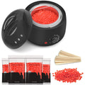 Waxing Kit for Women, Wax Warmer Kit for Brazilian Bikini Hair Removal with 14oz Rose Hard Wax Beans for Women Men Armpit Legs Eyebrow Body Home Waxing