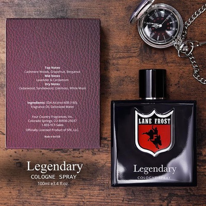 Lane Frost Legendary Cologne for Men - Authentic Western Scent | Long-Lasting Woodsy Fragrance with Cedarwood & Musk