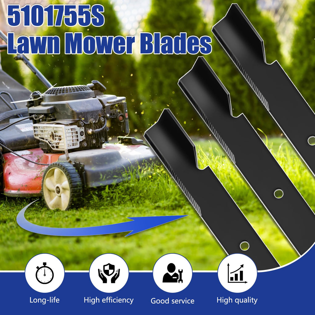 Upgrade 5101755S (3 Pack) Lawn Mower Blades Replace for 91-626 596-347,21" Mower Blade,Compatible with Scag 61" Deck Lawn Mower,Replace for All 61 inch Ferris lawnmowers