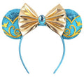 A Miaow Sequin Black Mouse Ears Headband Glitter Butterfly MM Bow Park Cruise Hairband for Women Adults Princess Cosplay Party (Jasmine)