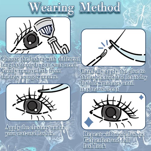 Lash Clusters 10-24mm Extra Long Thick 200D Cluster Eyelash Extensions 200pcs Volume D Curly Wispy Individual Lashes Plant Fibers False Eyelashes DIY Lash Extension for Beginners, by FOINEMYED