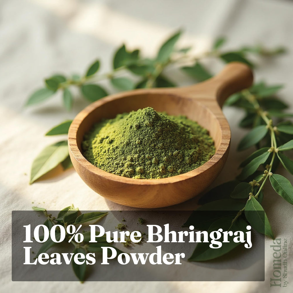 Bhringraj Powder for Hair Growth - Pure Stemless (3.5 oz - 0.2 lb) Eclipta Alba for Hair Growth - False Daisy Herb Bhringraj - Karisalankanni Eclipta Prostrata (100g)