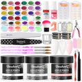 Acrylic Nail Kit -Clear White Pink Acrylic Powder with Nail files Brushes Nail Tips Nail Supplies Starter for Women Home & Salon