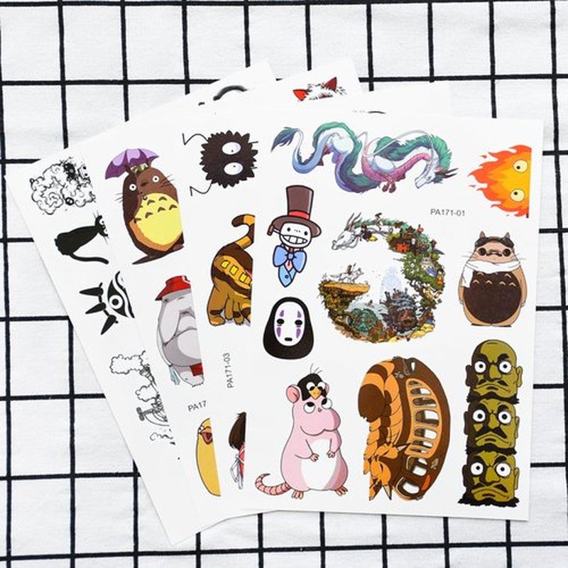 Pounchi Japanese Anime Temporary Tattoos (8 Sheets) Gifts Anime Decor Cosplay Waterproof Temporary Tattoos Cartoon Stickers Party Favors Supplies for Teens Man Woman