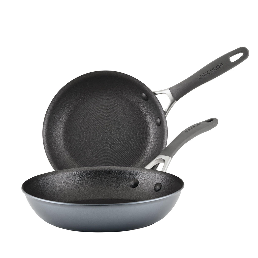 Circulon A1 Series with ScratchDefense Nonstick Induction 8.5-Inch and 10-Inch Frying Pan Set, Induction Cookware, 2-Piece, Graphite